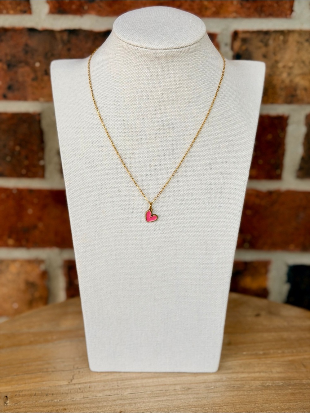 Pink Heart Charm Necklace